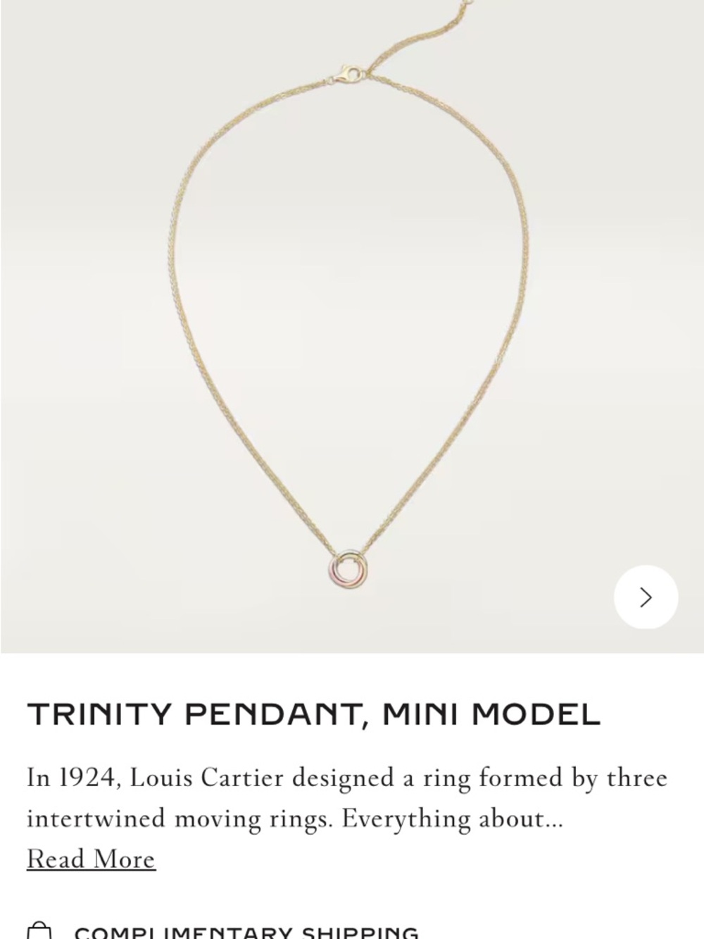 Cartier Trinity Mini Pendant Necklace - Gold, Pink, White